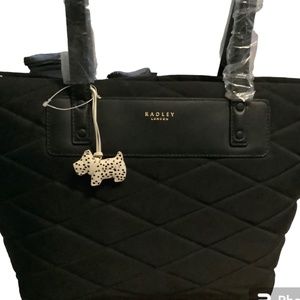 Radley London Black Nylon Quilted Tote NEW